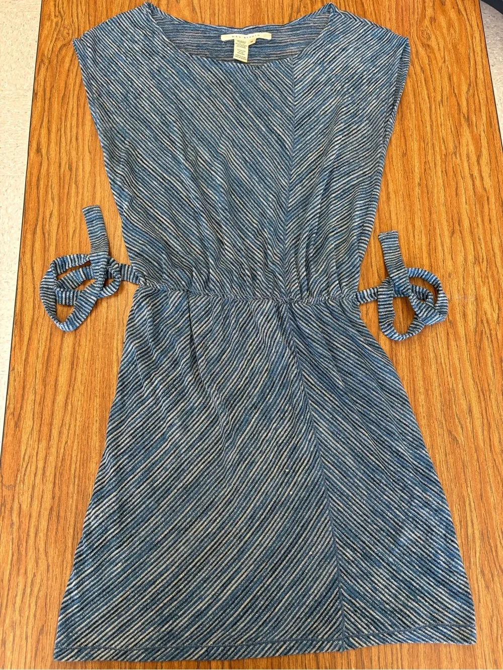 Max Studio Blue and White Striped Knit Dress